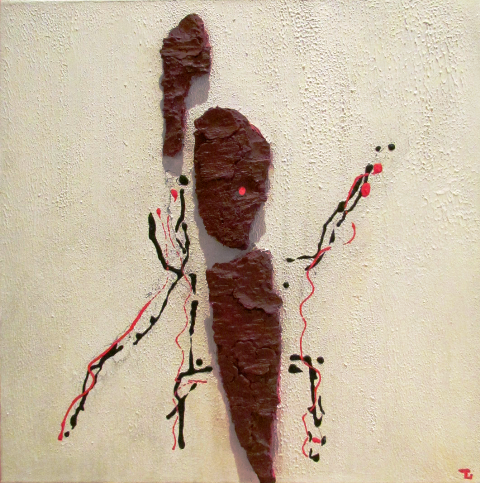 luca leonardo (2013) baum rinden mann [40 x 40] acryl on canvas_web gross